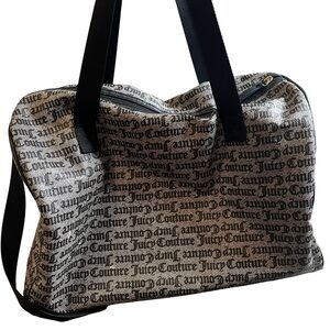 Juicy Couture Monochrome Weekender Gothic Logo Cross Body Bag